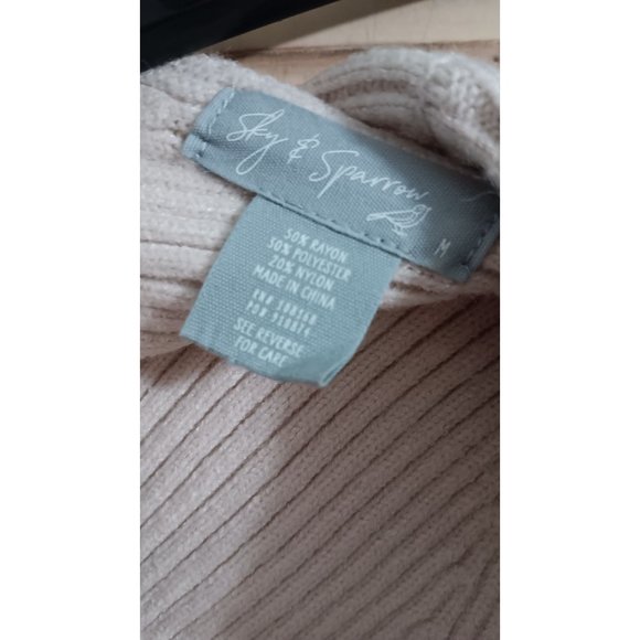 Sky & Sparrow Medium Beige Knit Bodiless Turtleneck Arm Warmer - Picture 2 of 3